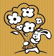 rabbit with flowers N2