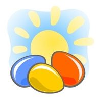easter eggs and sun