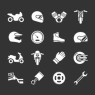 Set icons of motorcycle