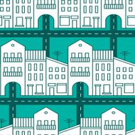Seamless pattern with houses and streets N5