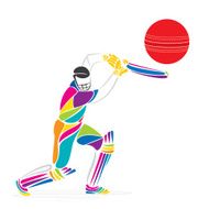 cricket player hitting shot design