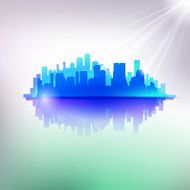 Abstract blue cityscape illustration