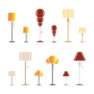 Set of color silhouettes lamps
