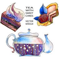 Teapot and sweet cakes