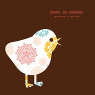 Vector abstract decorative circles stars chicken silhouette Easter frame N3