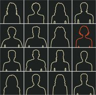 people isolated vector silhouettes outline