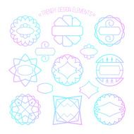 Set of outline emblems and badges