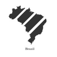 Black map of Brazil for your design N2