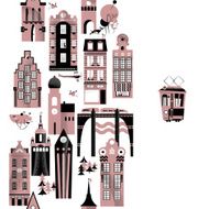 Urban landscape Seamless background pattern N2