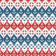 Retro Seamless Pattern in Marine Style