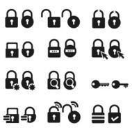 Lock icons set N4
