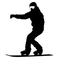 Black silhouette snowboarder N5