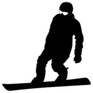 Black silhouette snowboarder N6