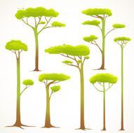 Cartoon Trees Collection Drawing
