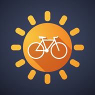 Sun icon with a bicycle