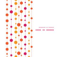 Vector abstract colorful stripes and shapes vertical frame seamless pattern