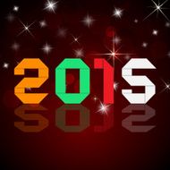 New 2015 year greeting card made in origami style N2