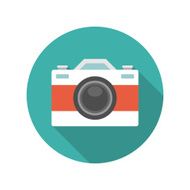 Flat Photographer Professional Retro Photo Camera