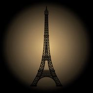 Eiffel Tower Icon Beige color background Vector