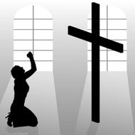 Vector silhouette of a woman N1915