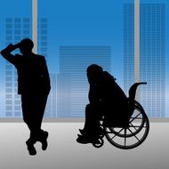Vector silhouettes of people N246