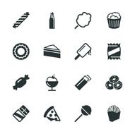Junk Food Silhouette Icons N2