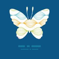Vector colorful horizontal ogee butterfly silhouette pattern frame