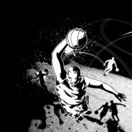 Basketball Grunge Design N4