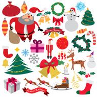 Merry Christmas Icon Collection New Year Art (Vector Art)