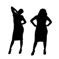 Vector silhouette of a couple N225