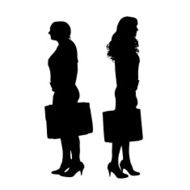 Vector silhouette of a couple N229