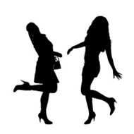 Vector silhouette of a couple N231