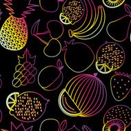 Fruit seamless pattern The image of fruits and berries N4