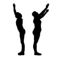 Vector silhouette of a couple N232