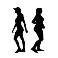 Vector silhouette of a couple N235
