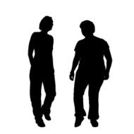 Vector silhouette of a couple N236
