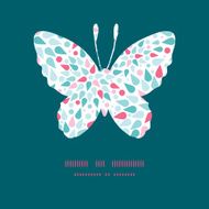 Vector abstract colorful drops butterfly silhouette pattern frame