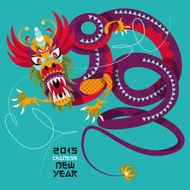 Chinese New Year Dragon dance Greeting card N3