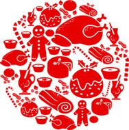 Christmas Food Icon Montage