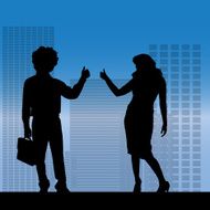 Vector silhouette of a business people N14