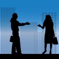Vector silhouette of a business people N15