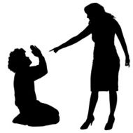 Vector silhouette of couple N365