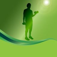 Vector silhouette of a man N929