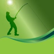 Vector silhouette of a man who fishes N16