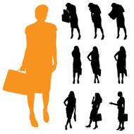 Vector silhouette of businesswoman N154