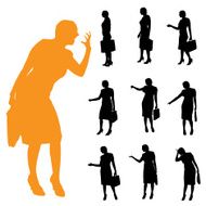 Vector silhouette of businesswoman N155