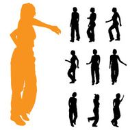 Vector silhouette of a woman N1917