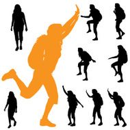 Vector silhouette of woman N437