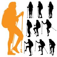 Vector silhouette of woman N438
