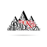 Typography mountain abstract vector illustration